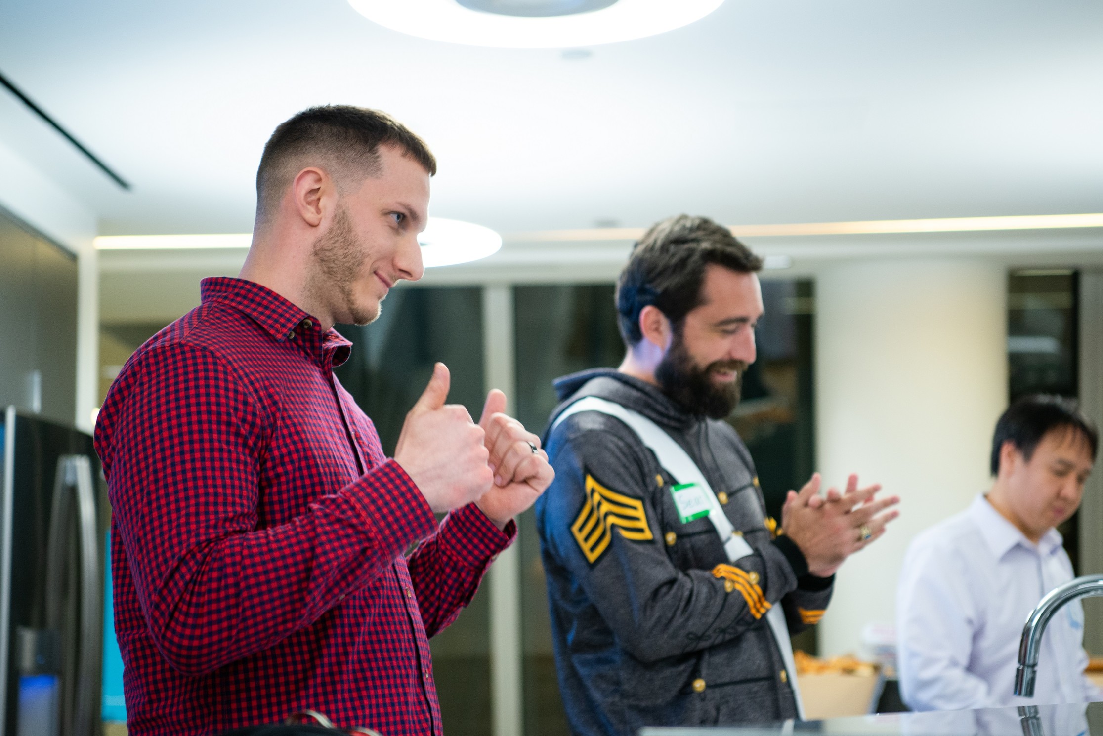 Marsel Grey presenting his talk on transitioning from Army Medic to web developer at Operation Code DC October 2018