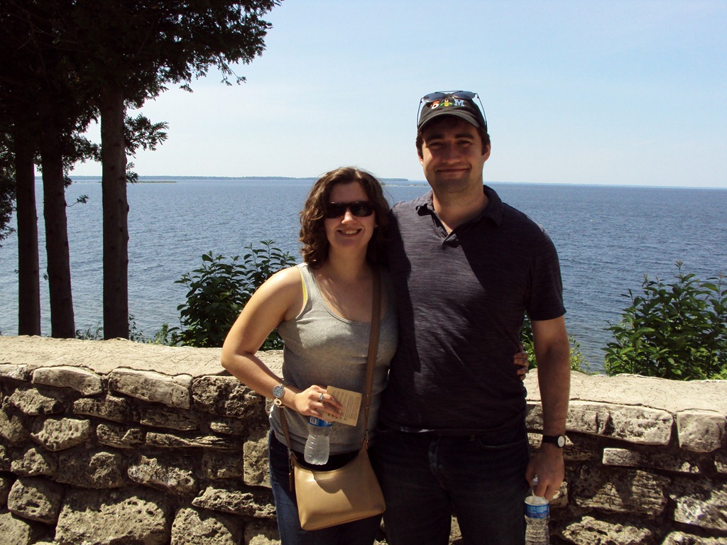 Picture of Erica and Sean McBride in front of the water in Door County Wisconsin